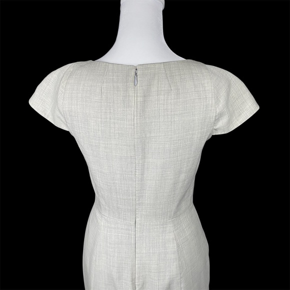 J. Crew Cap Sleeve Fitted Minimalist Old Money Dress 100% Wool, Light Gray Sz 2P - Picture 5 of 11